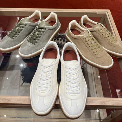 市面最顶 春夏新款lp小白鞋男女同款复古真皮休闲板鞋德训鞋