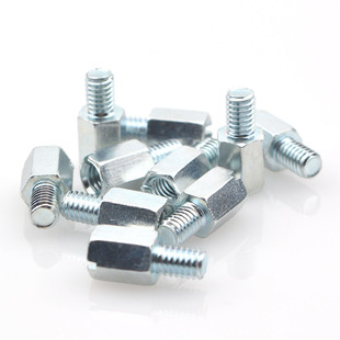 M6单头铁隔镀锌单头六角铁柱离F柱单通六角柱支撑间隔柱阴阳柱