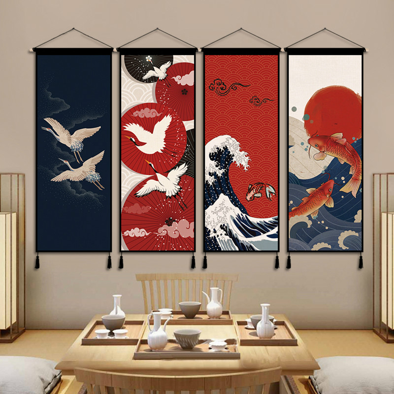 日式挂旗挂毯料理店n布艺挂画客厅玄关装饰画寿司店居酒屋民宿挂图片