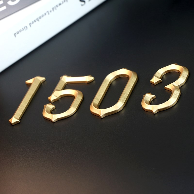 磁吸三维纯铝门牌号铝氧化三维雕刻立体数字R门牌号高端门牌号