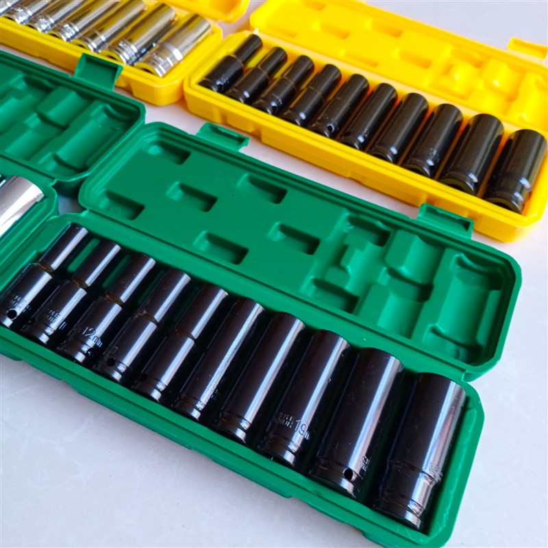 78长锂电扳手套筒套装8-24mm1/2黑加长套U筒头六角套筒套装