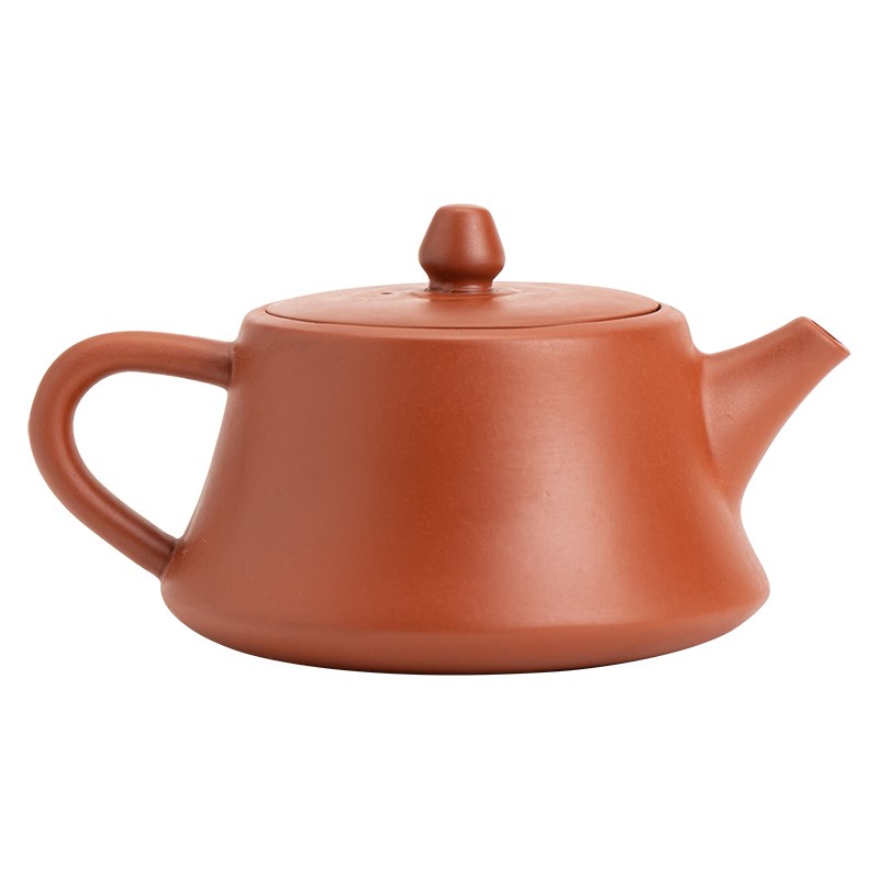 紫砂柱础壶半手工朱泥大红袍球孔壶家用功夫泡茶石瓢W可断水凤鸣