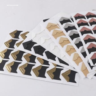 韩国创意复古牛皮纸质相片透明角贴老照片diy相册边角贴 相角贴纸