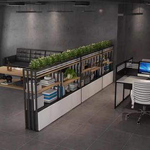 办公室铁艺小隔断置物架工位花架屏风多层简约饭厅隔断柜围栏架子