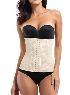 透气冲孔25钢骨乳胶收腹带橡胶塑身衣运动健身束腰带25cm30cm