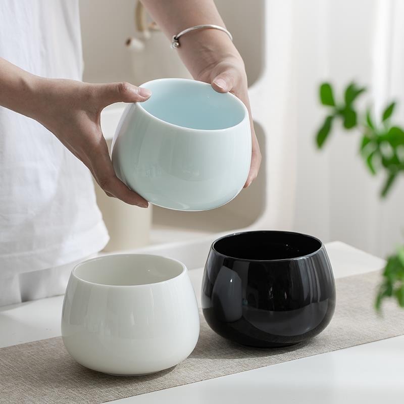 办公室陶瓷茶洗茶渣缸钵型茶水盂茶道废水桶烟灰缸茶艺茶水缸定制