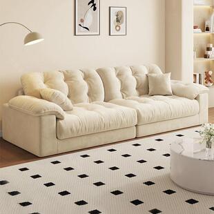 政府补贴法式 小户型家用直排云朵沙发 奶油风布艺沙发客厅2025新款