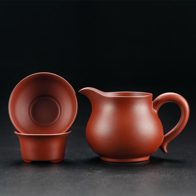 紫砂公道杯大号分茶器茶漏过滤茶虑紫泥纯手工功夫茶具公杯套装