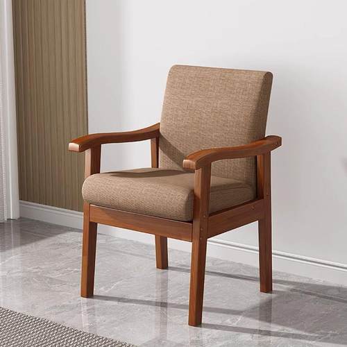 实木单人沙发椅休闲家用扶手靠背椅子书桌椅阳台舒适久坐老人椅子