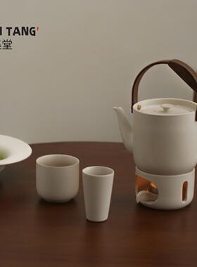 宜集堂INS中古提梁茶壶套组陶瓷温茶围炉小型泡茶大容量家用茶具
