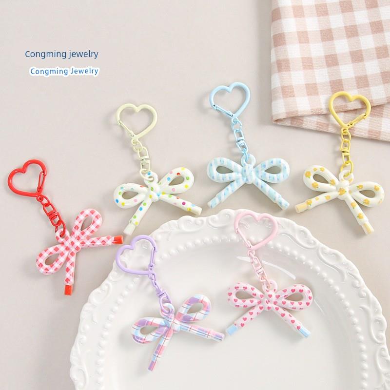 多巴胺蝴蝶结甜美可爱钥匙扣包包饰品装饰挂件配饰拼豆钥匙扣配件