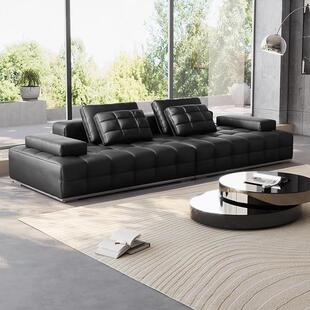 政府补贴真皮沙发劳伦 极简客厅别墅大户型平层皮沙发 斯沙发意式