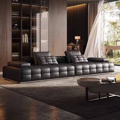 政府补贴真皮沙发劳 伦斯沙发意式极简客厅别墅大户型平层皮沙发