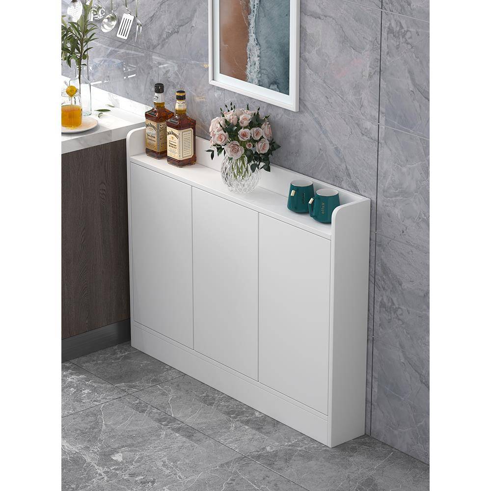 定制墙边小型超薄餐边柜30cm深客厅一体靠墙超窄餐边柜25cm20cm深