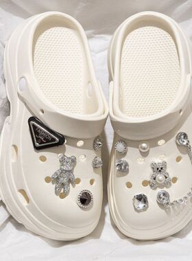 品牌2026新款EVA可爱厚底洞洞鞋女外穿踩屎感小个子拖鞋沙滩凉鞋