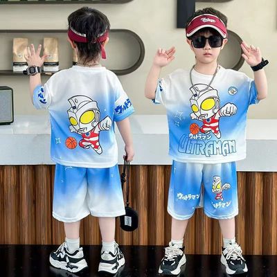 奥特曼套装2025男童夏季衣服新款夏装短袖两件套儿童帅气男孩爆款