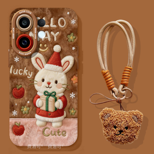 卡通圣诞小兔适用vivos30手机壳s20pro新款s18新年s19硅胶s17超火vivo镜头s16e女vivi高端s15por高级感s12