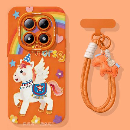 油画小马适用红米turbo4pro手机壳note13新款note15pro全包12防摔turbo3软10外壳8的7redminote9小米高级好看