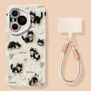 线团猫咪适用华为荣耀400手机壳300pro新款100新机200硅胶50高端80镜头20s青春版90全包70保护壳30外壳女60