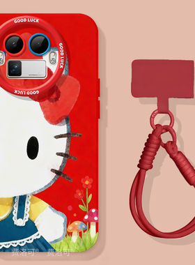 红色kt适用真我gt8pro手机壳美拉德gt7新款realme硅胶gt5全包gt2pro防摔gt大师探索版v70s秋冬neo7马年gtneo6