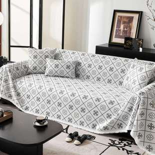 中古风冰丝沙发盖布夏季冷感沙发套罩新款2024夏天款沙发垫子防滑