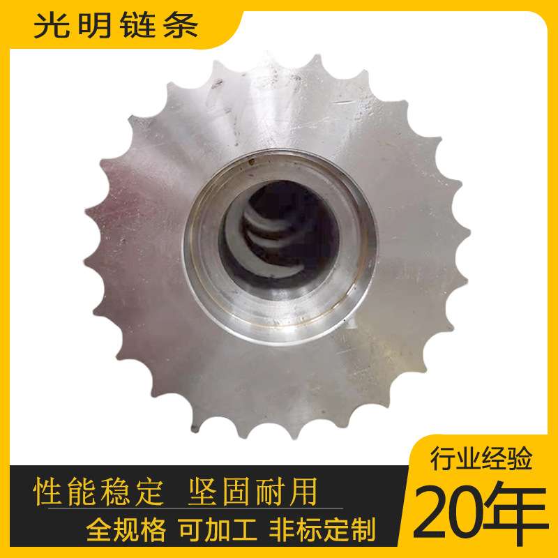 加工非标定制06B08B10A12A开孔键槽单排双排工业传动链轮螺旋齿轮