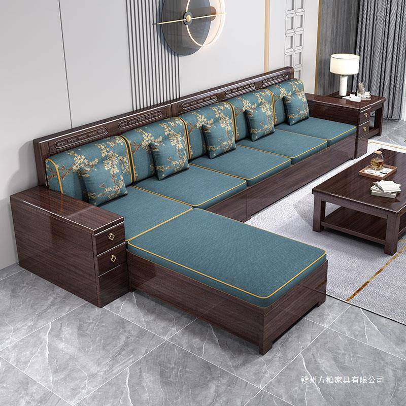 新中式实木沙发紫金檀木冬夏两用储物简约转角实木沙发,住宅家具,皮布沙发,淘宝优惠券,粉丝福利购,淘宝优惠卷