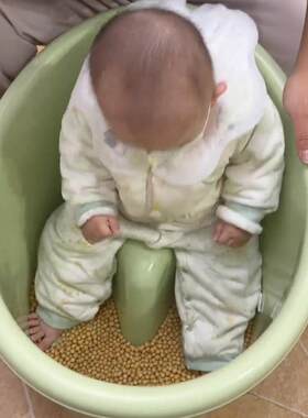 婴儿浴盆宝宝可靠坐婴幼儿坐躺洗澡桶一体凳0-6岁可坐踩豆子加厚