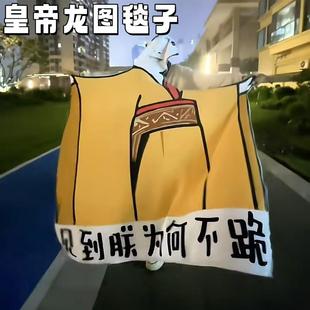 皇帝龙图毯子见到朕为何不跪毯整蛊龙图皇帝午休毯抽象神经毛绒毯