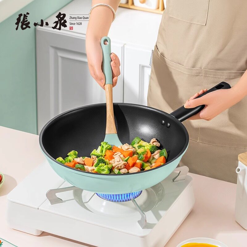 张小泉不粘锅家用炒锅平底锅炒菜煎蛋神器牛排炸饼奶锅电磁炉专用