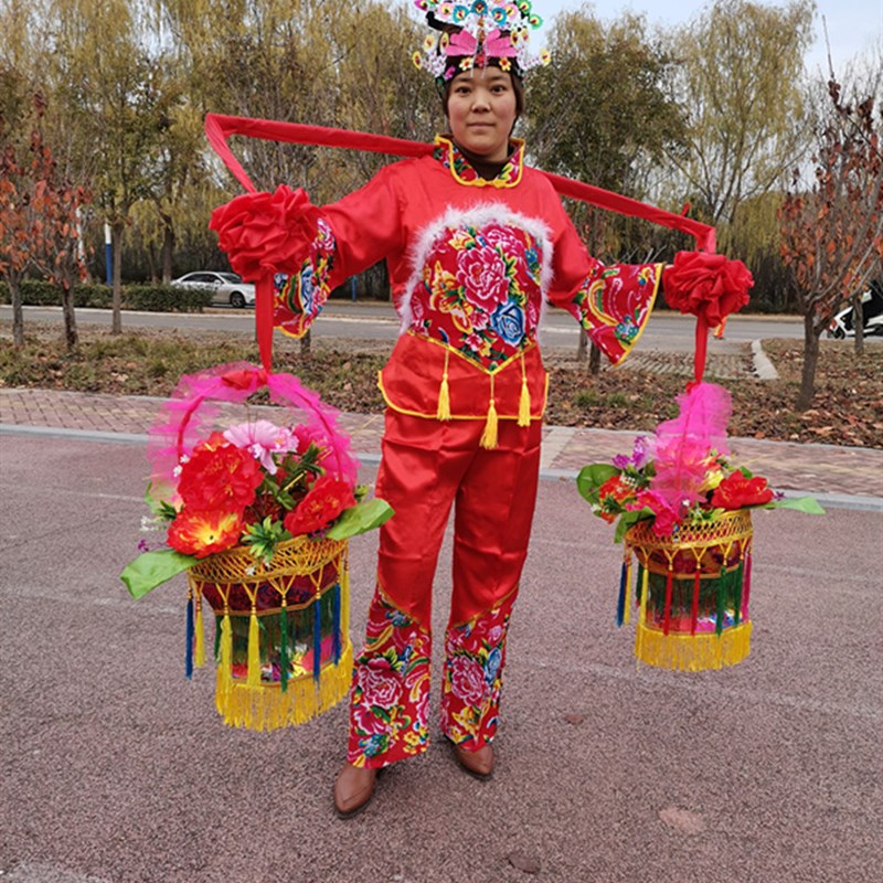 舞蹈花篮 秧歌i花篮舞蹈花挑 舞台戏曲戏剧花篮 花挑舞道具