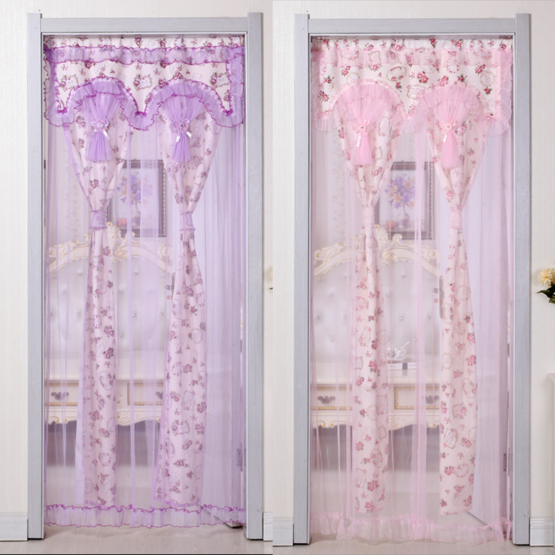 四季蕾丝门帘卧室客厅纱门帘卫生间长帘布K艺双开挂帘装饰家用窗