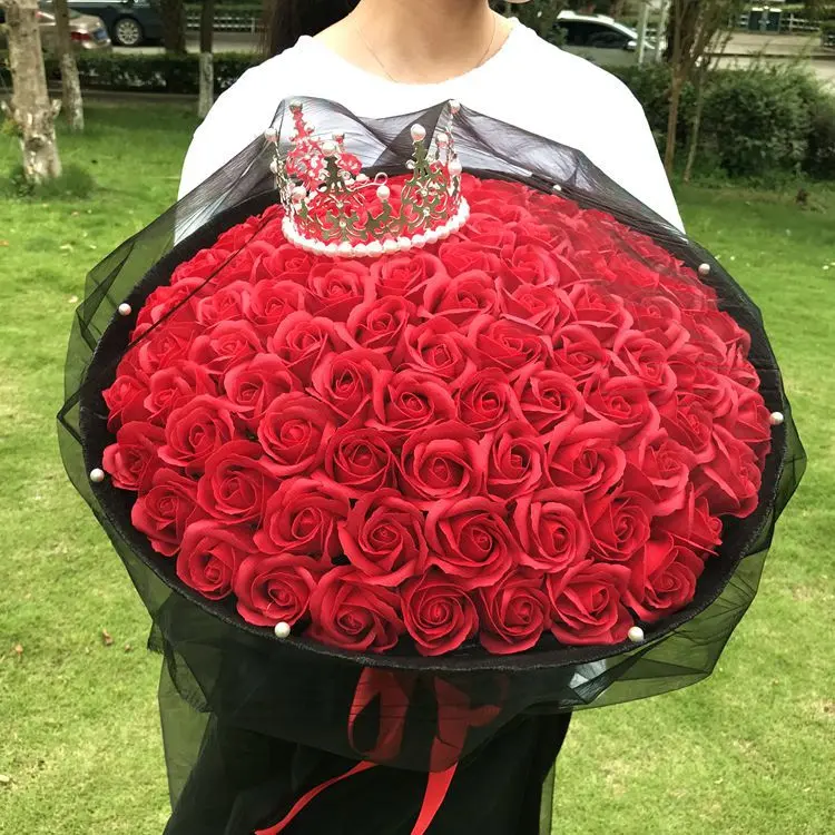 圣诞节99朵香皂花玫瑰花仿真520