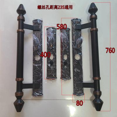 农村大门锁把豪华别墅对开门双开门防盗门把手大门拉手锌合金手把