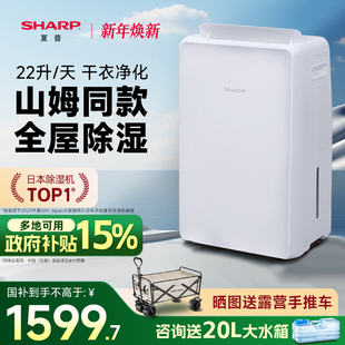 夏普除湿机家用抽湿机卧室地下室家庭用室内吸湿器 山姆同款