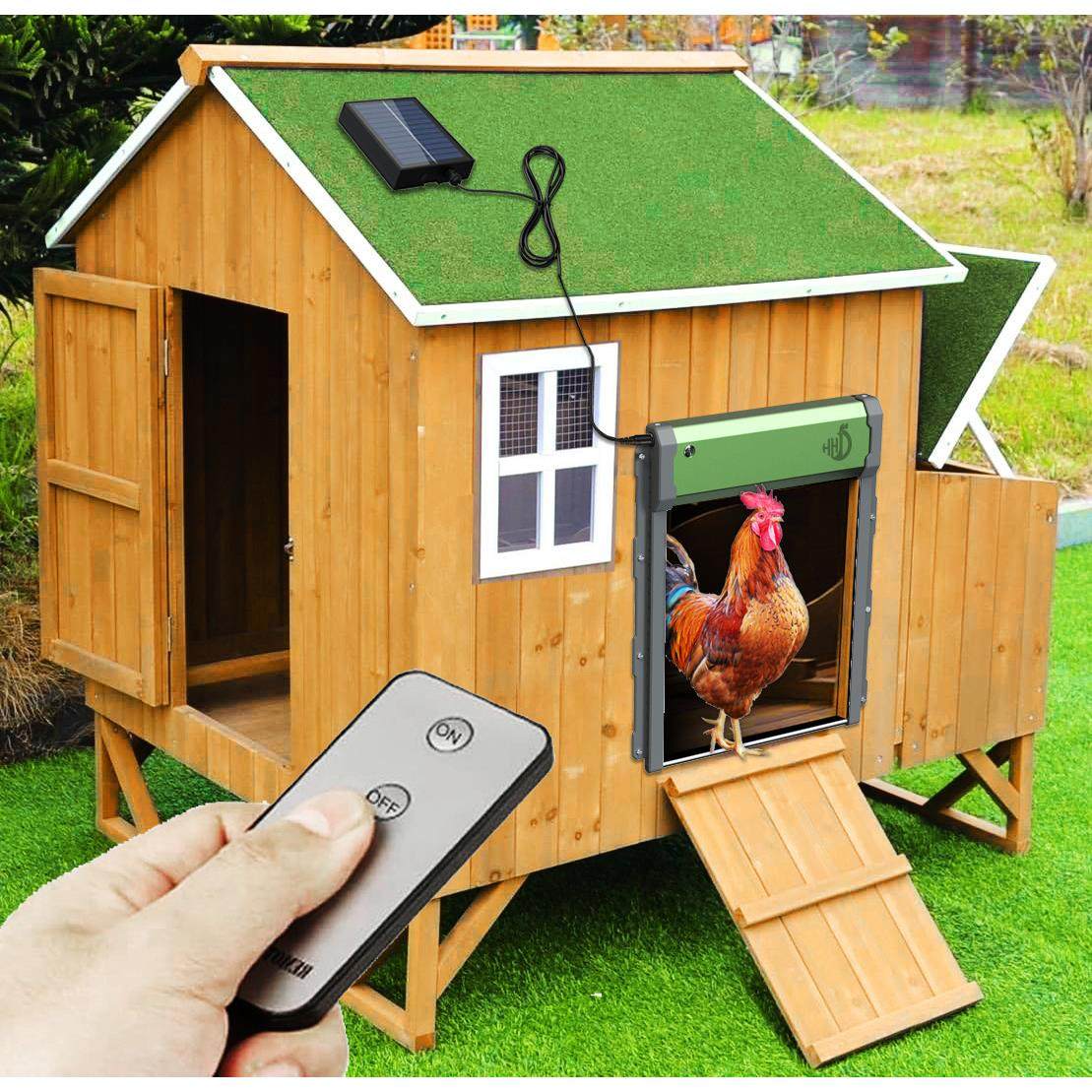 全自动鸡门防夹鸡防水鸡窝门太阳能光感定时远程遥控卷帘门鸡舍门