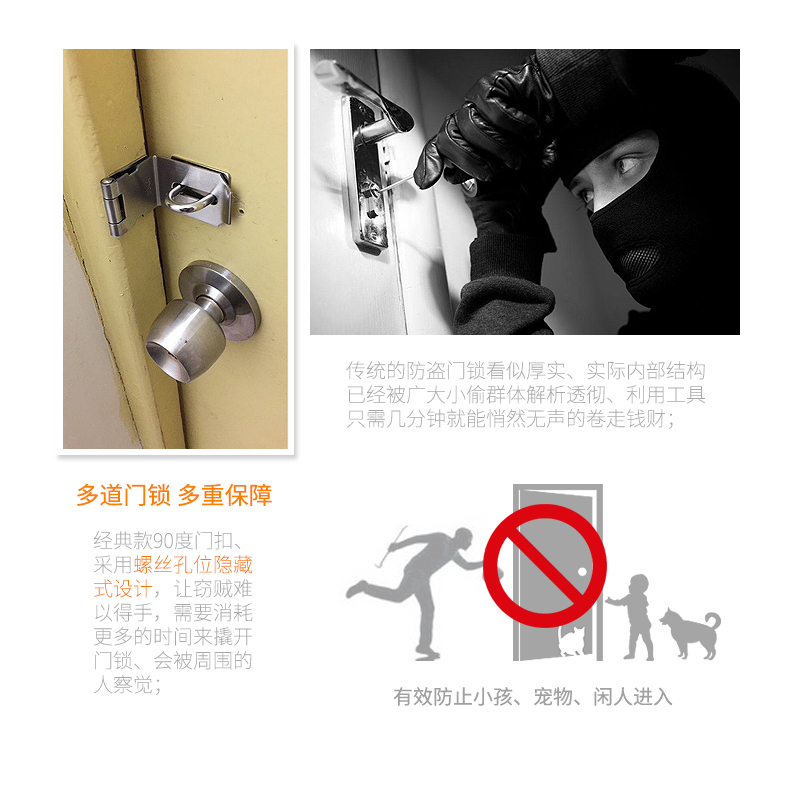 加厚不锈钢门锁扣90度直角门搭扣防盗门I扣插销门栓老式门锁扣卡