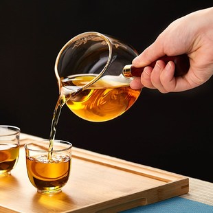 家用侧o把茶海分茶器茶滤茶漏套装 玻璃公道杯 功夫茶具配件公杯
