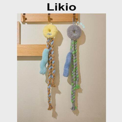 Likio 原创设计 奶油甜甜圈麻花辫发抓收纳 抓夹边夹麻绳