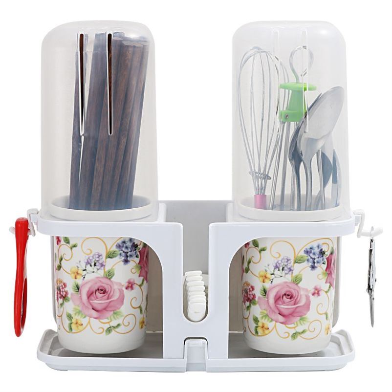 筷篓子家用陶瓷筷子筒沥水筷子笼防霉筷子盒筷筒多功能筷子架筷笼