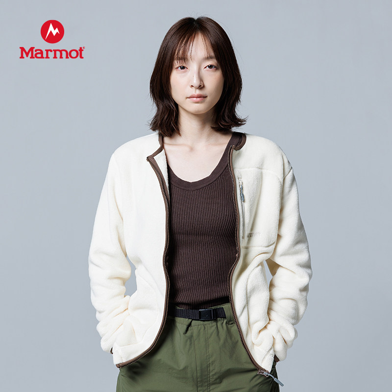 MARMOT土拨鼠女清澈开衫抓绒夹克
