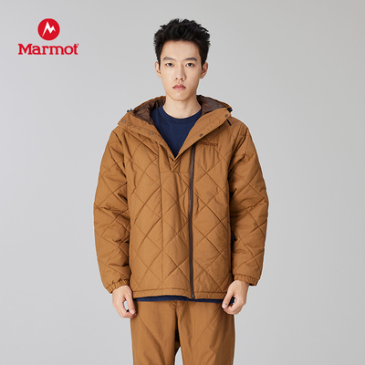 MARMOT土拨鼠男款甘卡连帽棉服