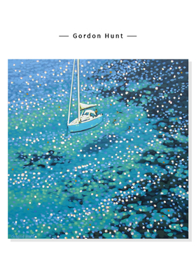 【Gordon Hunt】一帆风顺海洋风景插画蓝色系复刻艺术装饰挂画芯