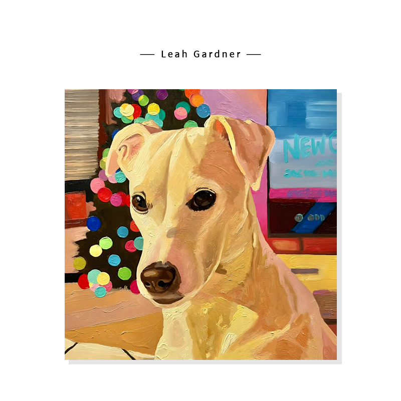 【Leah Gardner】清新治愈系小狗简约奶油风复刻艺术装饰挂画芯