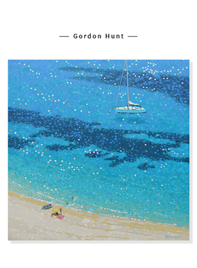 【Gordon Hunt】海洋风景插画蓝色系治愈沙滩复刻艺术装饰挂画芯