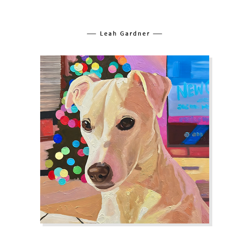 【Leah Gardner】清新治愈系小狗简约奶油风复刻艺术装饰挂画芯