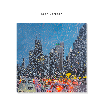 【Leah Gardner】清新治愈系都市风景简约夜雨复刻艺术装饰挂画芯