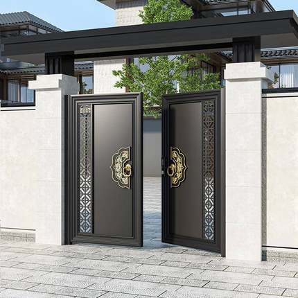 铝合金户外庭院大门院子栅栏花园别墅门不锈钢农村自建房单双开门