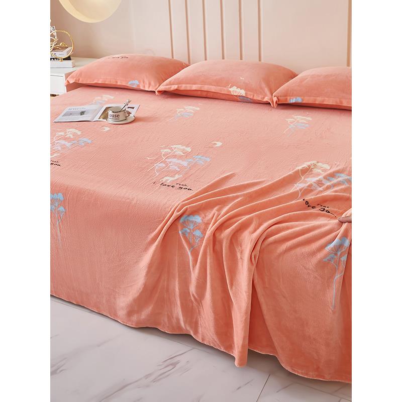 牛奶绒大尺寸床单珊瑚绒榻榻被单加绒3米大炕单农村土炕绒毯子