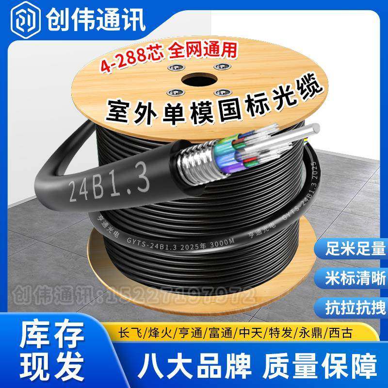 国标GYTS/TA单模铠装光缆4芯6芯12芯24芯48芯96芯144芯288芯光纤